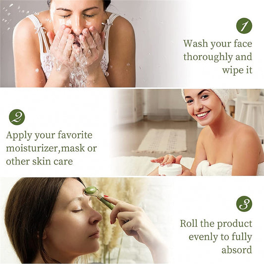 Jade Roller Natural Facial Rejuvenation & Lymphatic Drainage Tool