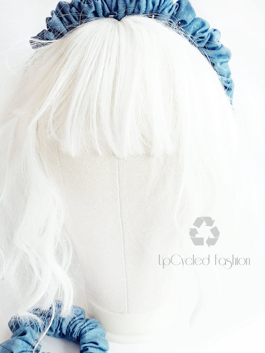 Recycled Denim Scrunchies & Headband Set – Sustainable Hair Accessories for Your Eco-Friendly Beauty Routine