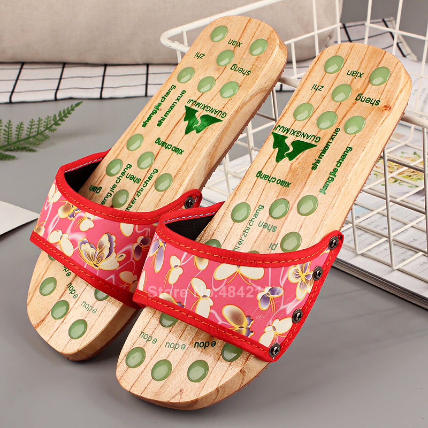 Natural Stone Acupressure Massage Slippers – Reflexology Foot Therapy Sandals (Copy)