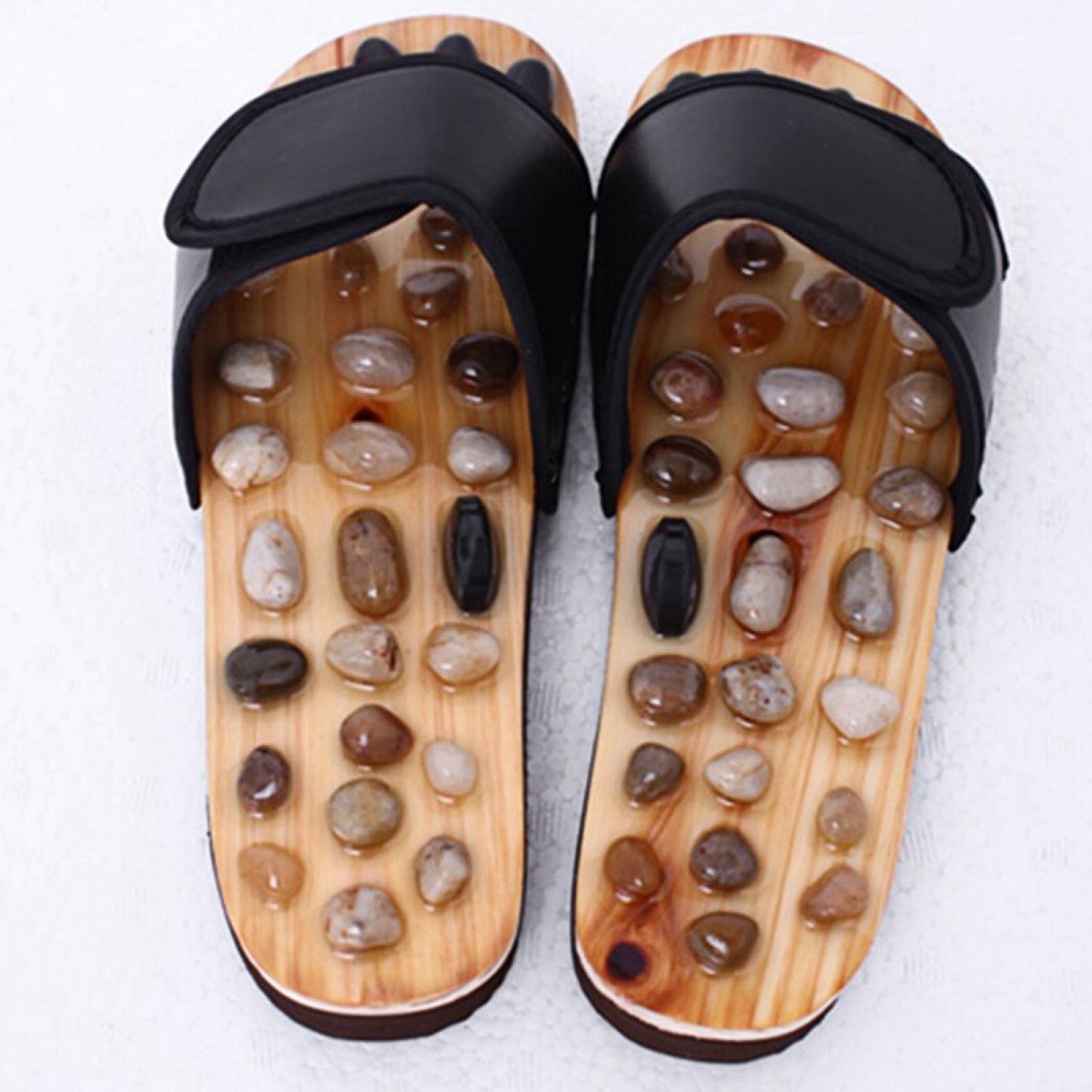 Natural Stone Acupressure Massage Slippers – Reflexology Foot Therapy Sandals
