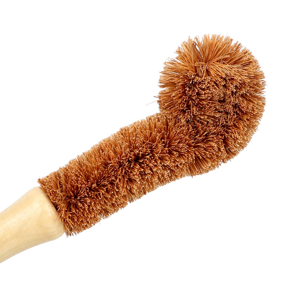 Eco-Friendly Coconut Fibre Bottle & Glass Cleaning Brush – Wooden Handle – Plastic-Free Cleaning