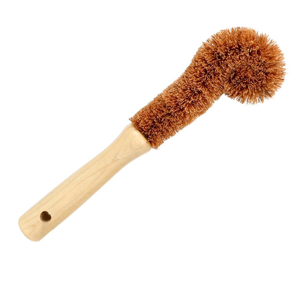 Eco-Friendly Coconut Fibre Bottle & Glass Cleaning Brush – Wooden Handle – Plastic-Free Cleaning