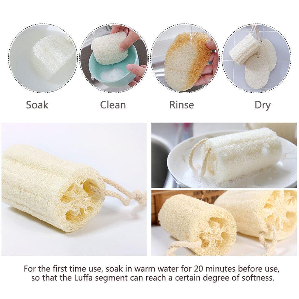 Natural Loofah Sponge  – Eco-Friendly Multi-Purpose Cleaning & Body Scrub Sponges
