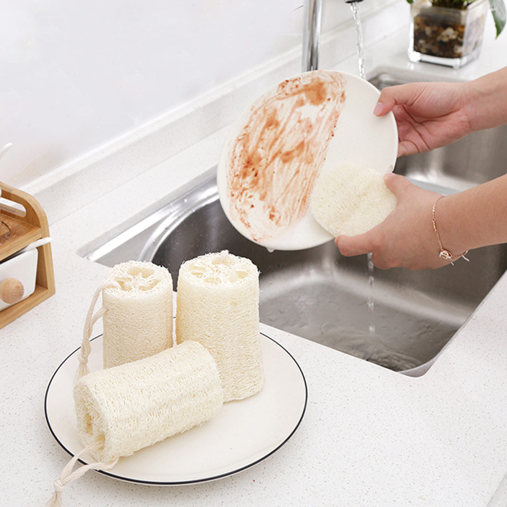 Natural Loofah Sponge  – Eco-Friendly Multi-Purpose Cleaning & Body Scrub Sponges