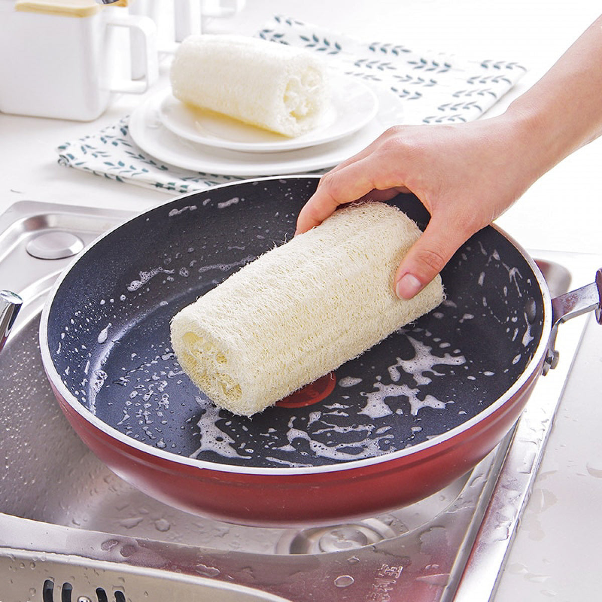 Natural Loofah Sponge  – Eco-Friendly Multi-Purpose Cleaning & Body Scrub Sponges
