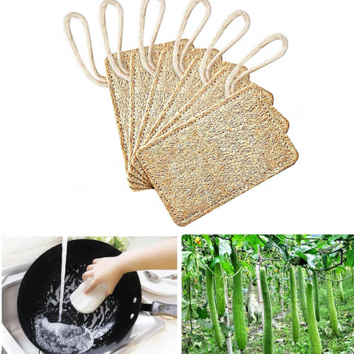 Natural Loofah Sponge Set (3 Pack) – Eco-Friendly Multi-Purpose Cleaning & Body Scrub Sponges