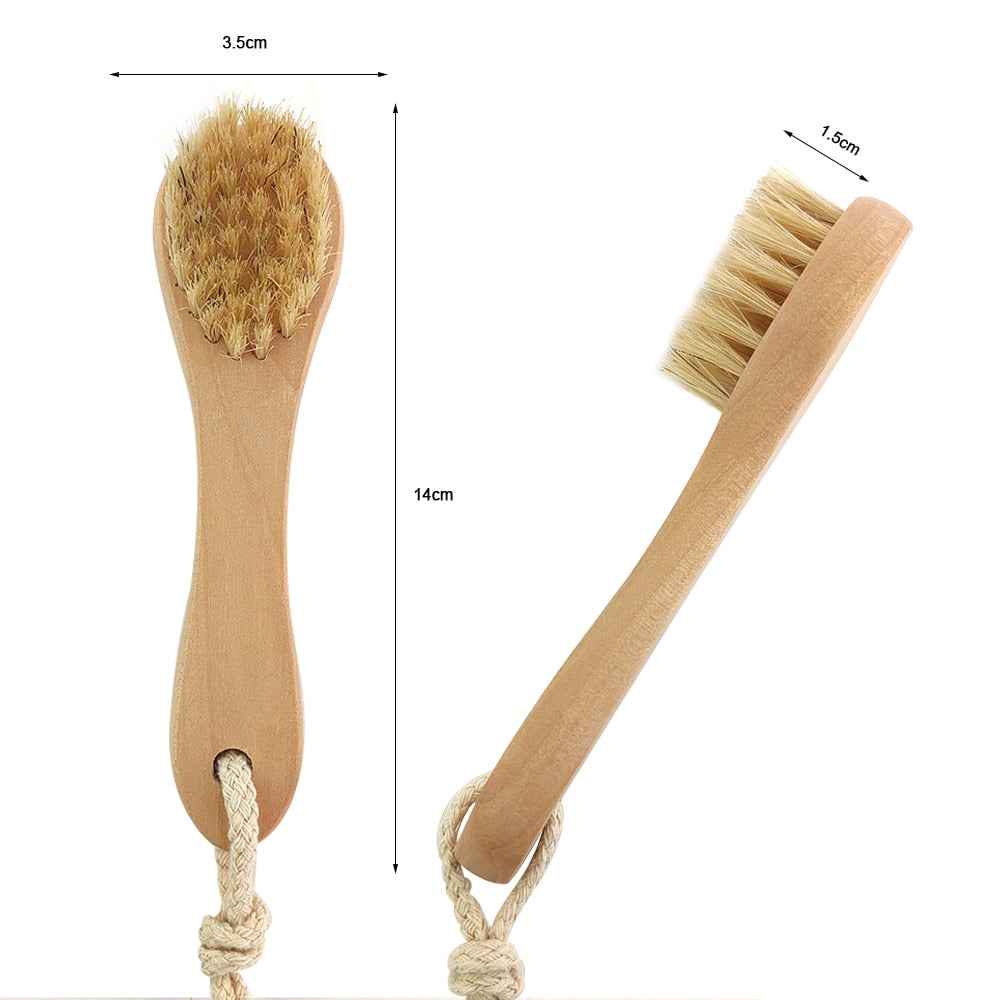 Natural Facial Brush – Wet & Dry Face Brushing for Radiant Skin,Exfolieting Brush, Limfatic Drainage Brush&nbsp;