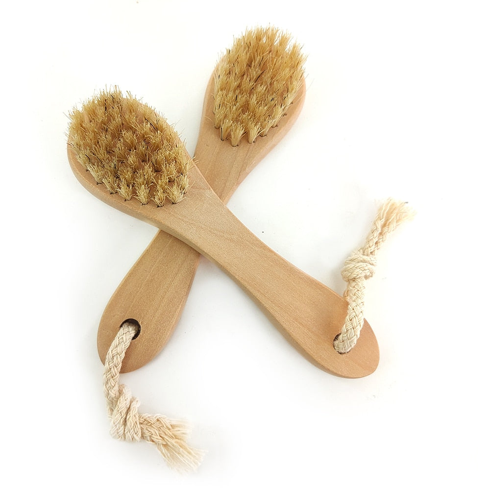 Natural Facial Brush – Wet & Dry Face Brushing for Radiant Skin,Exfolieting Brush, Limfatic Drainage Brush&nbsp;