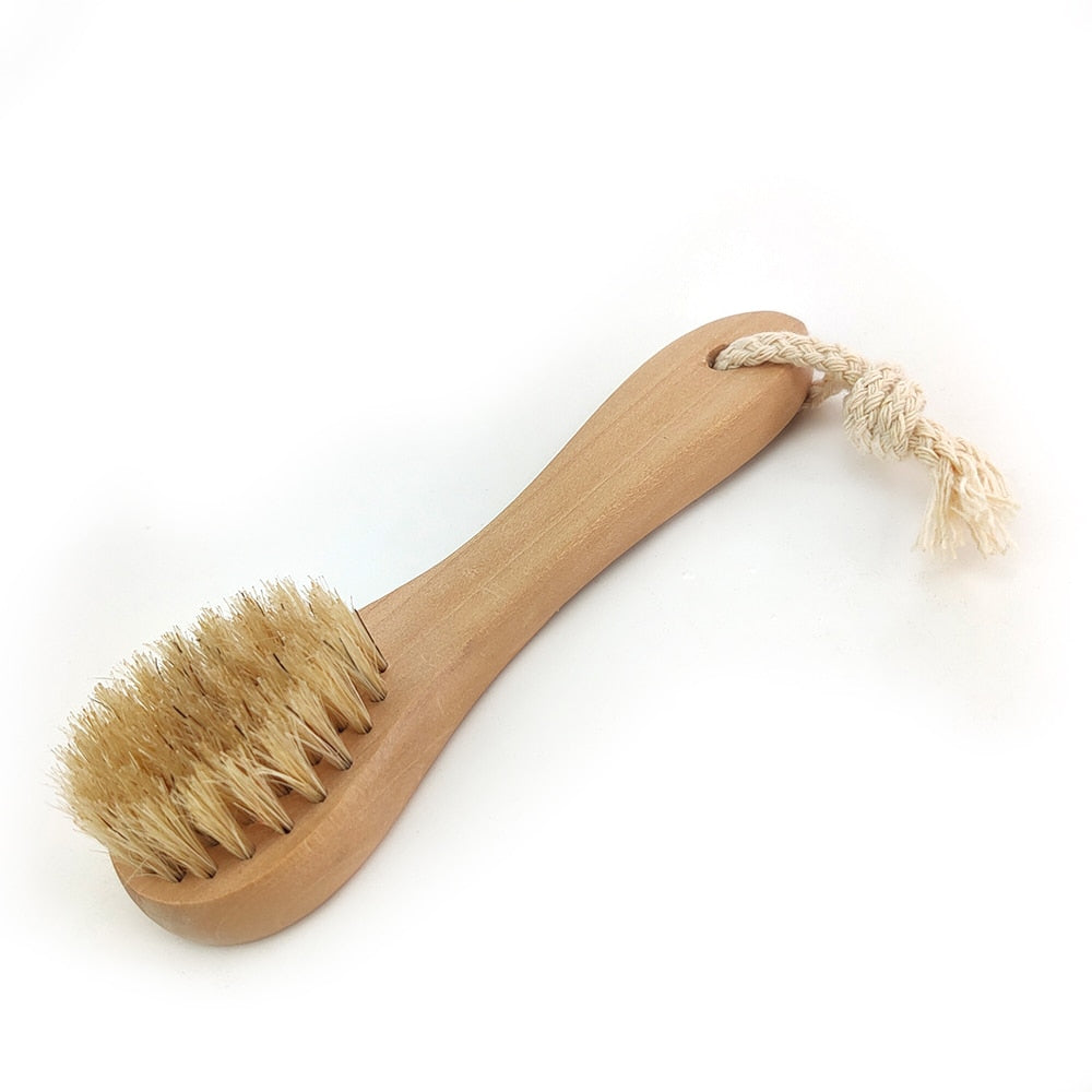 Natural Facial Brush – Wet & Dry Face Brushing for Radiant Skin,Exfolieting Brush, Limfatic Drainage Brush&nbsp;