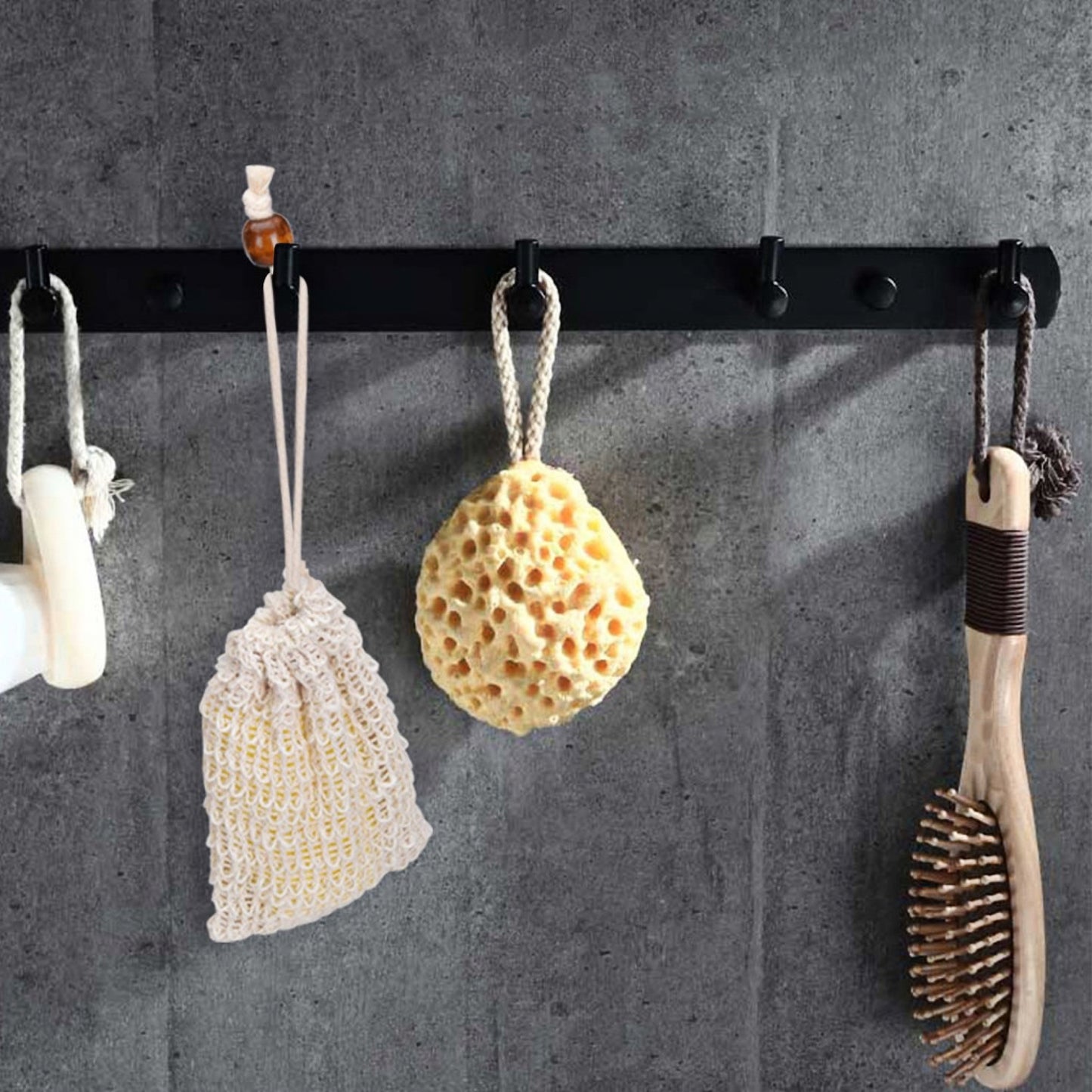 Natural Loofah Soap Holder & Scrubber (Set of 3)– Eco-Friendly Loofah Sponge for Kitchen & Bathroom Cleaning