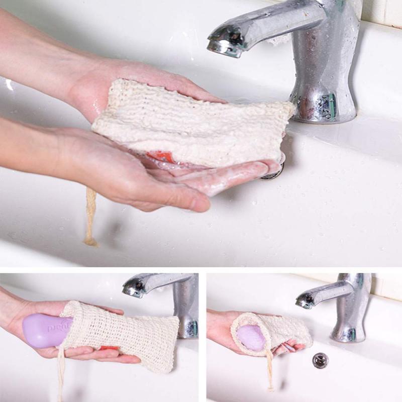 Natural Loofah Soap Holder & Scrubber (Set of 3)– Eco-Friendly Loofah Sponge for Kitchen & Bathroom Cleaning