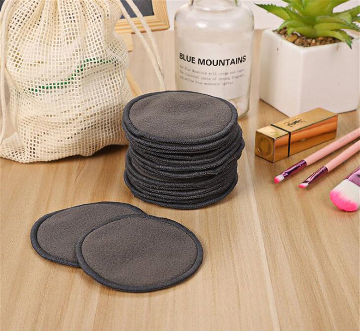 Reusable Makeup Removal Pads – 12-Piece Dark Grey Set | Eco-Friendly &amp; Washable