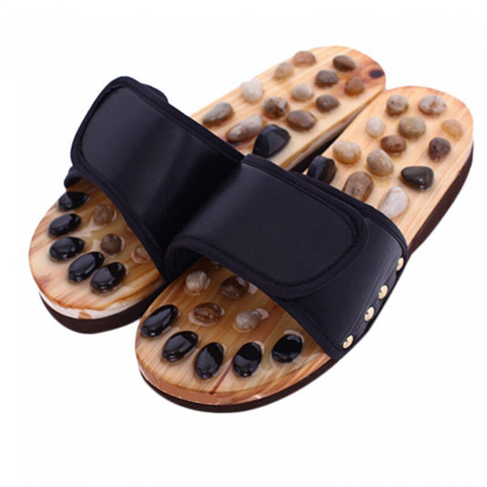Natural Stone Acupressure Massage Slippers – Reflexology Foot Therapy Sandals