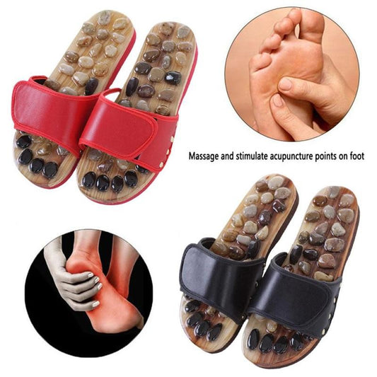 Natural Stone Acupressure Massage Slippers – Reflexology Foot Therapy Sandals