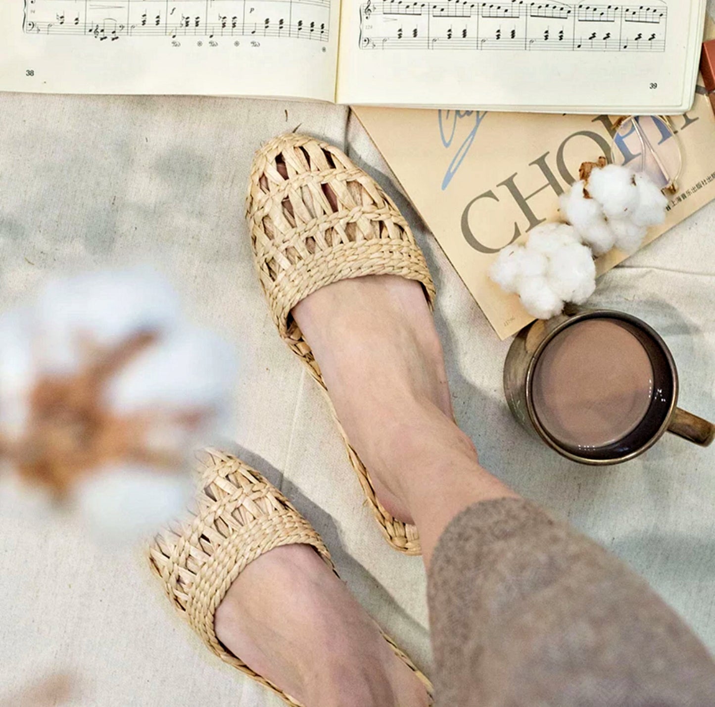 Eco-Friendly Spa Straw Slippers — Natural, Breathable & Comfortably Lightweight