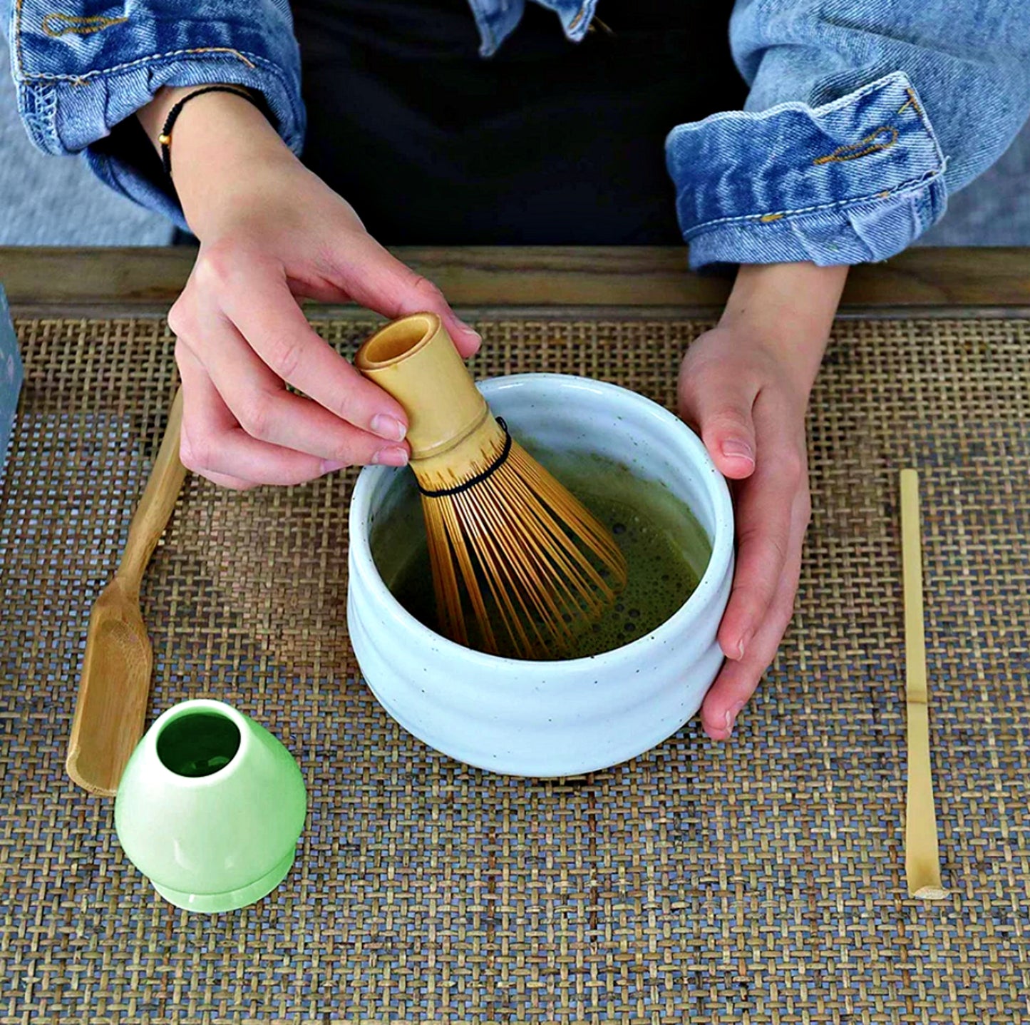 Premium Bamboo Matcha Tea Set – Whisk, Scoop & Strainer | Eco-Friendly Gift Set