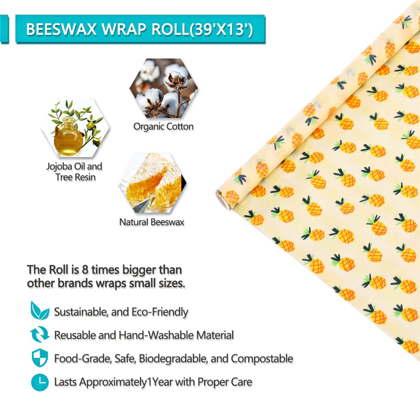 Reusable Waxed Fabric Bowl Covers (Set of 3) – Eco-Friendly Beeswax Food Wraps, Plastic-Free Kitchen Storage