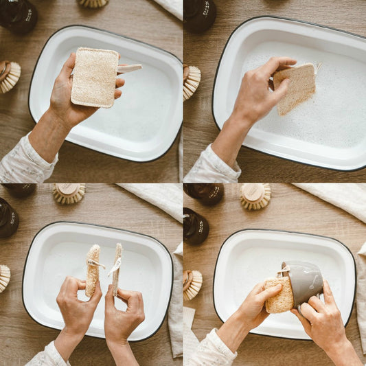 Natural Loofah Sponge Set (3 Pack) – Eco-Friendly Multi-Purpose Cleaning & Body Scrub Sponges